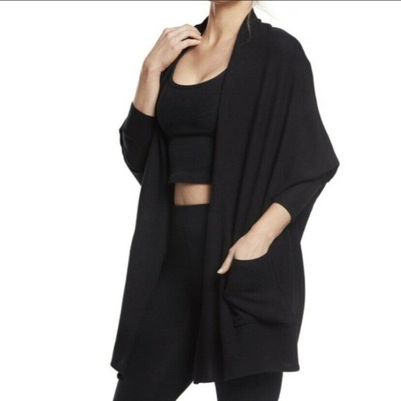 Beyond Yoga Sweaters - Beyond Yoga Open Front Oversized Gray Cardigan